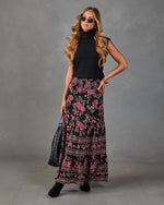 Autumn Moon Floral Maxi Skirt