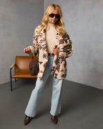 Anaisa Aztec Print Sherpa Moto Jacket