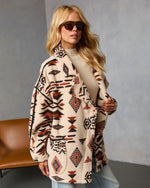 Anaisa Aztec Print Sherpa Moto Jacket