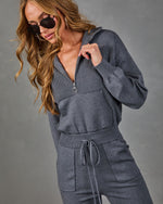 Ryker Pocketed Half Zip Knit Jumpsuit