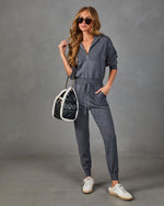 Ryker Pocketed Half Zip Knit Jumpsuit