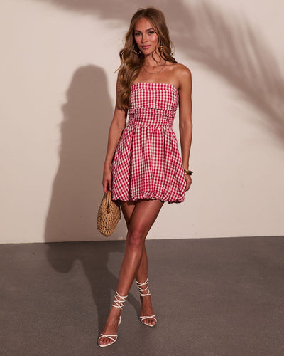 gingham print mini dress Mimi Black Gingham Mini | Bump-Friendly Smock