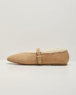 Lyla Faux Suede Shearling Ballet Flats