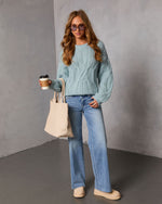 Silent Pine Chunky Cable Knit Sweater