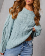 Silent Pine Chunky Cable Knit Sweater
