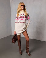Frost Meadow Abstract Mini Sweater Dress