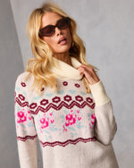 Frost Meadow Abstract Mini Sweater Dress