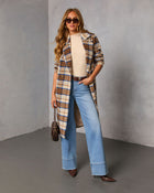 Isarn Plaid Double Breasted Long Coat