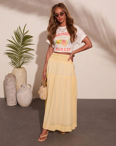 Sunset Layover Cotton Maxi Skirt