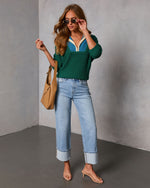 Campus Classic Color Block Quarter Zip Sweater