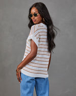 Victoria Striped Open Knit Sweater