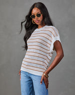 Victoria Striped Open Knit Sweater