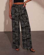 Elenne Bandana Paisley Print Wide Leg Pants