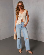 Chellie Knit Pintuck Top