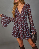 Autumn Arrival Plaid Mini Dress