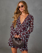Autumn Arrival Plaid Mini Dress