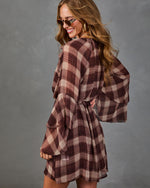 Falling For Her Plaid Waist Tie Mini Dress