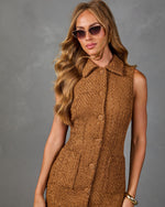 Cocoa Muse Tweed Mini Shirt Dress