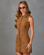 Cocoa Muse Tweed Mini Shirt Dress