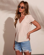 Marenah Pleated Eyelet Top