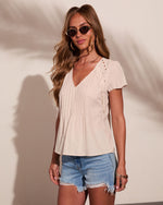 Marenah Pleated Eyelet Top