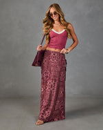 Mystic Meadow Drawstring Floral Maxi Skirt