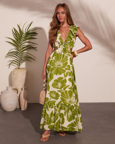 floral cut out maxi dress Esmeralda Blue Lace Cutout  FancyAdd dry flat in the shade White Petite Chiffon Jacquard Floral