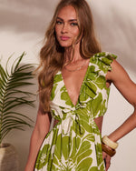 Poppy Paradise Tropical Floral Cut Out Maxi Dress