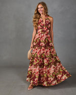 Bloom Reverie Floral Halter Neck Maxi Dress