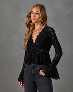 Kourtney Lace Peplum Blouse