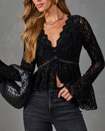 Kourtney Lace Peplum Blouse