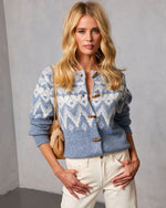 Frosted Fable Abstract Print Cardigan