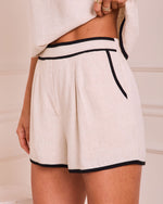 Jino Contrast Trim Linen Shorts