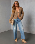 Daylight Dim Contrast Lace Open Front Sweater