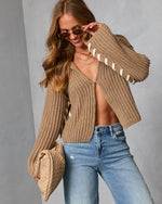 Daylight Dim Contrast Lace Open Front Sweater