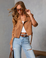 Kianna Suede Moto Jacket