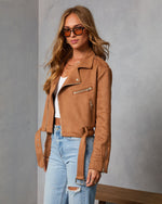 Kianna Suede Moto Jacket