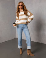 Claudeen Fuzzy Knit Striped Sweater
