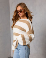 Claudeen Fuzzy Knit Striped Sweater
