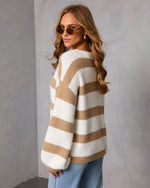 Claudeen Fuzzy Knit Striped Sweater