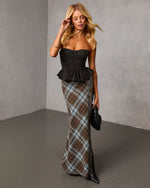 Black % Agnis Denim Peplum Top-2