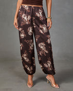 Warm Whimsy Floral Satin Balloon Pants