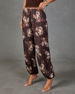 Warm Whimsy Floral Satin Balloon Pants