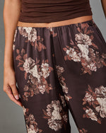 Warm Whimsy Floral Satin Balloon Pants