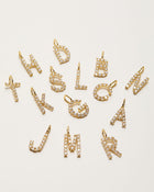 Initial Letter 14k Plated Rhinestone Charm