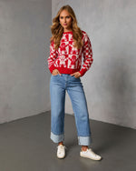 Red % Winter Bakery Intarsia Knit Gingerbread Sweater-2