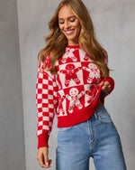 Red % Winter Bakery Intarsia Knit Gingerbread Sweater-5
