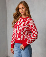 Red % Winter Bakery Intarsia Knit Gingerbread Sweater-3