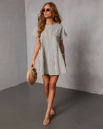 Clean Grace Pinstripe Mini Dress