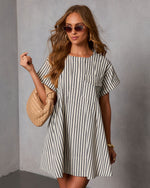 Clean Grace Pinstripe Mini Dress